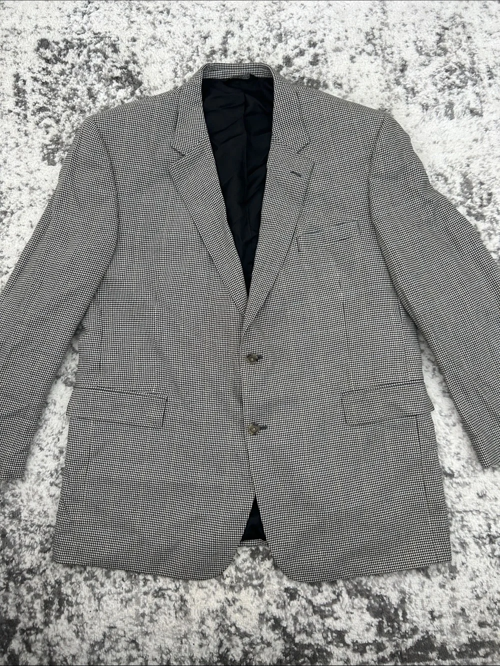 Jos. A. Bank Black & White Houndstooth Two-Button Blazer